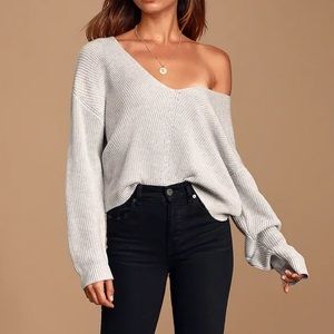 🌿 3/$30 NWOT Lulus Feel it Still Grey Knit Sweater XS